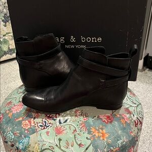 Rag & Bone Sleek Black Ankle Booties